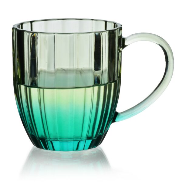 Sklenený hrnček VINI 350 ml zelený/modrý