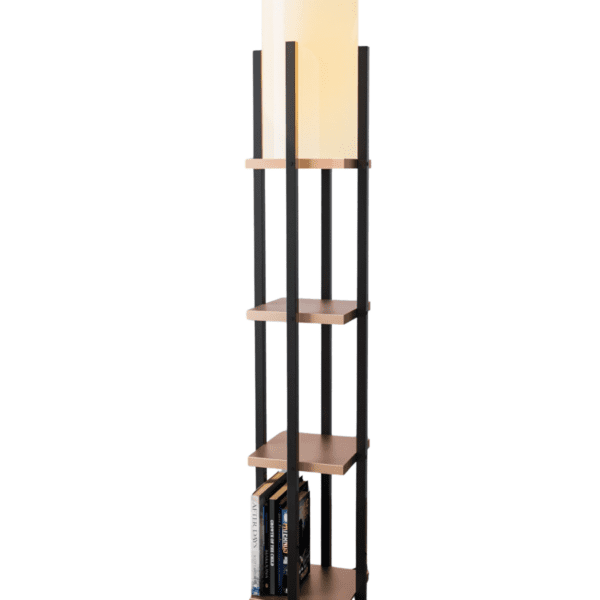 Stojacia lampa Nora V čierna/medená