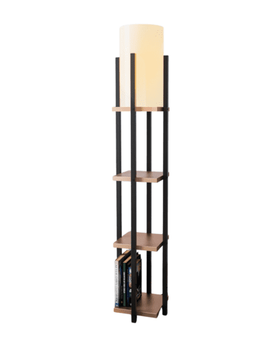 Stojacia lampa Nora V čierna/medená Stojacia lampa Nora V čierna/medená