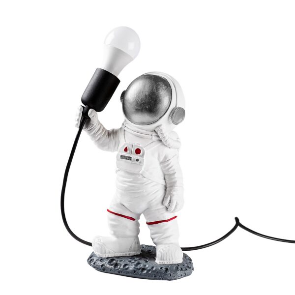 Stolná lampa Astronaut strieborná/biela