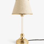 Stolná lampa Deni béžová/zlatá