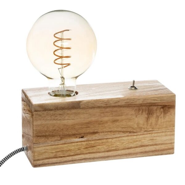 Stolná lampa na drevenom podstavci TIBU hnedá