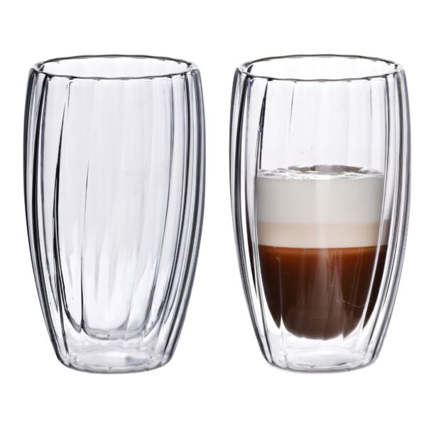Súprava 2 ks sklenených pohárov PETER STRIPES 450 ml číra