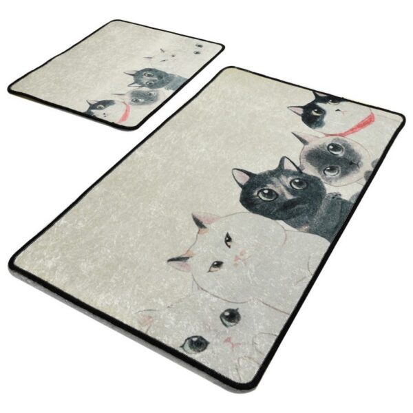 Súprava 2 kusov kúpeľňových predložiek Angry Cats béžová