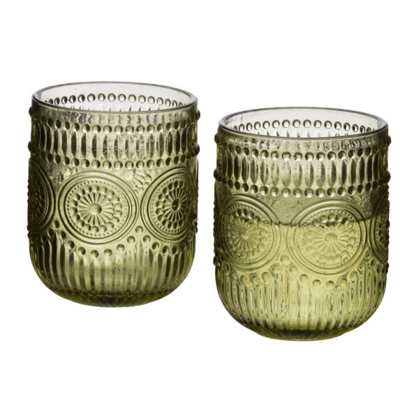 Súprava 4 ks pohárov ELISE 260 ml olivovo zelená