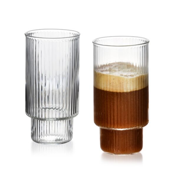 Súprava 4 ks pohárov ELLA STRIPES 400 ml číra