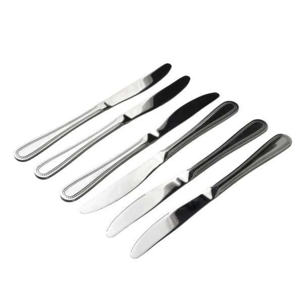 Súprava 6 ks príborových nožov CHAMILE 22 cm strieborná