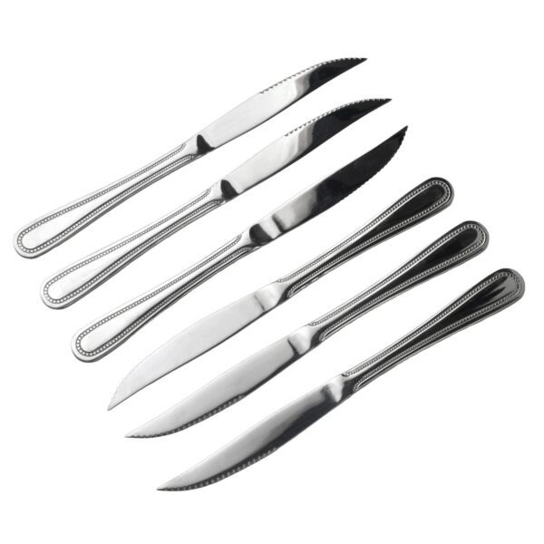 Súprava 6 ks steakových nožov CHAMILE 23 cm strieborná