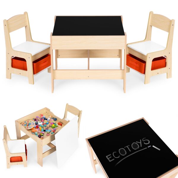 Súprava detského nábytku DOMOV ECOTOYS drevený dekor