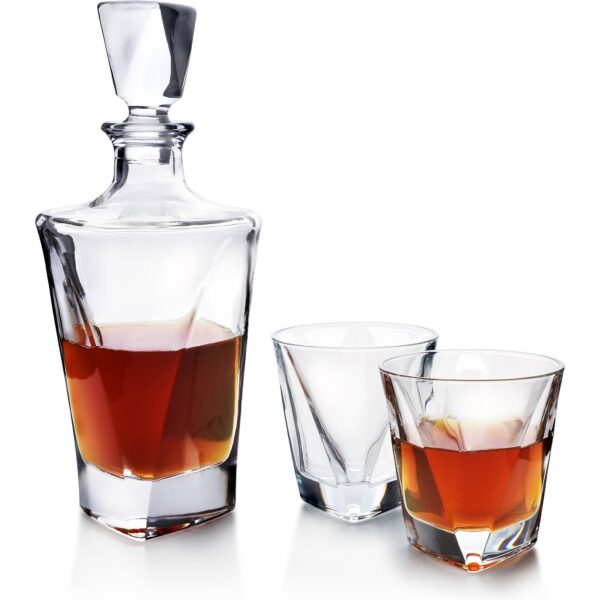 Súprava na likér 6 pohárov a karafa so zabrúseným hrdlom EVA TRIANGLE 280ml/780ml číra