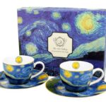 Súprava šálok s podšálkou espresso Van Gogh STARRY NIGHT 2 ks 90 ml modrá
