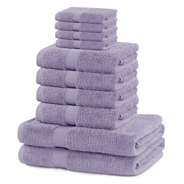 Súprava uterákov DecoKing Marina 2+4+4 ks fialová