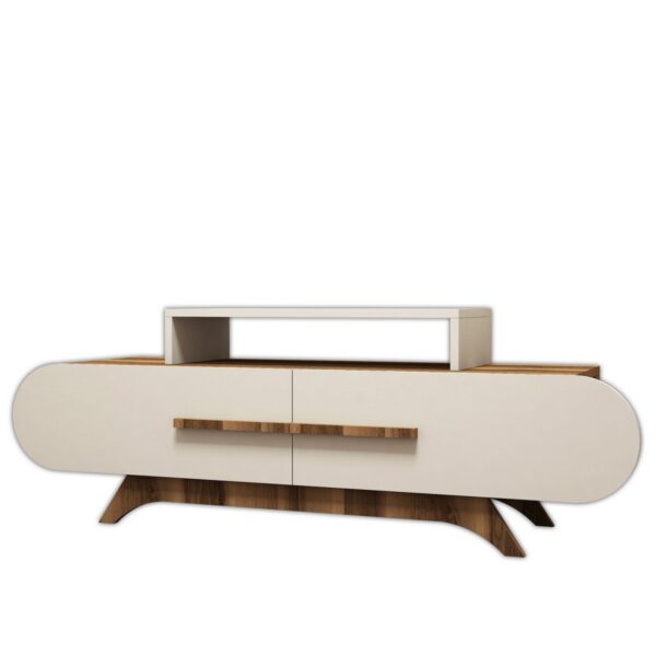 TV skrinka ROSE 145 cm orech/krémovo-biela
