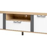 TV stolík Moet 25 170 cm orech americký Jackson/biely/grafit