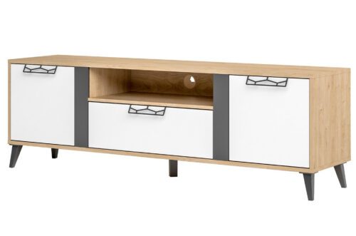 TV stolík Moet 25 170 cm orech americký Jackson/biely/grafit TV stolík Moet 25 170 cm orech americký Jackson/biely/grafit