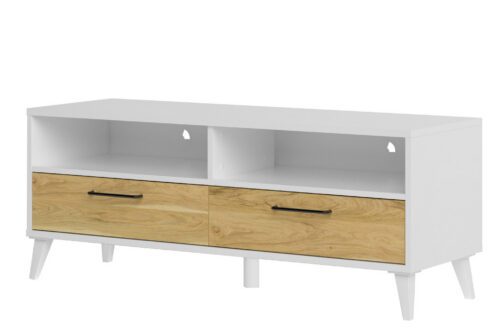 Televízny stolík Barris 24 120 cm orech americký/biely Televízny stolík Barris 24 120 cm orech americký/biely