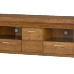 Televízny stolík Velvet II 25 161 cm z masívu s LED osvetlením dub Rustikal
