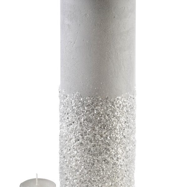 Veľký moderný svietnik Diamant 36 cm biely