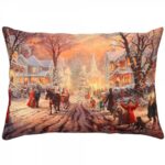 Vianočný dekoračný vankúš STARLIT 33x48 cm červený
