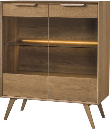 Vitrína Leo 16 II 105 cm s LED osvetlením dub rustikálny karamelový Vitrína Leo 16 II 105 cm s LED osvetlením dub rustikálny karamelový