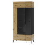 Vitrína Lucas II 12 90 cm dub Artisan/čierna