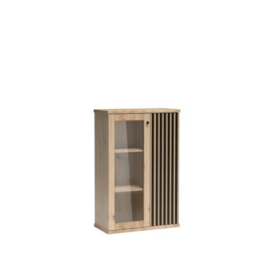 Vitrína Moderno C3 86 cm dub Artisan/čierna Vitrína Moderno C3 86 cm dub Artisan/čierna