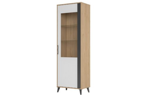 Vitrína Moet 10 65 cm pravá orech americký Jackson/biely/grafit Vitrína Moet 10 65 cm pravá orech americký Jackson/biely/grafit