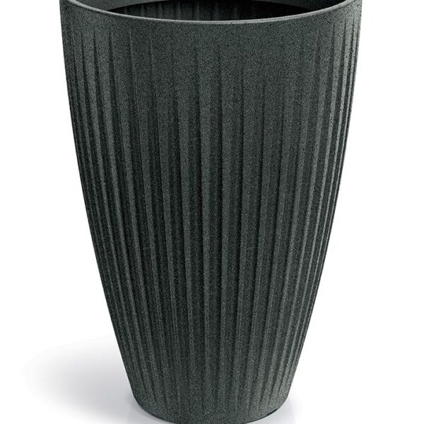 Vysoký kvetináč LATIE ROUND II 40 cm granitovo čierny