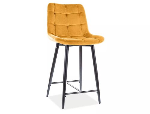 Zamatová barová stolička CHIC 90 cm horčicová Zamatová barová stolička CHIC 90 cm horčicová