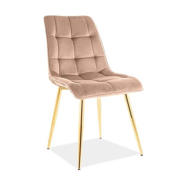 Čalúnená jedálenská stolička Chic Gold Velvet béžová
