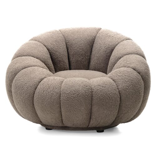 Designové otočné křeslo Venezia bouclé cappuccino Designové otočné křeslo Venezia bouclé cappuccino