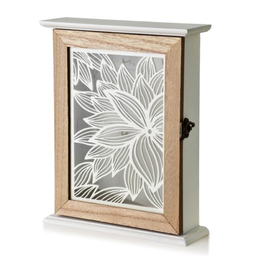 Drevená skrinka na kľúče STACY Bloom 20x6x24 Drevená skrinka na kľúče STACY Bloom 20x6x24