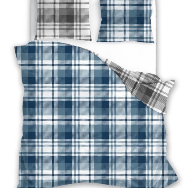 Flanelové obliečky Pure Flannel 010 140x200 cm + 70x90 cm modré/sivé
