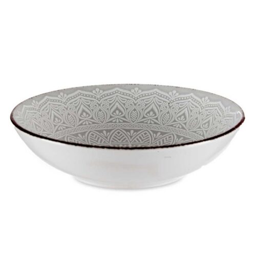 Hlboký kameninový tanier MANDALA 20 cm sivý Hlboký kameninový tanier MANDALA 20 cm sivý