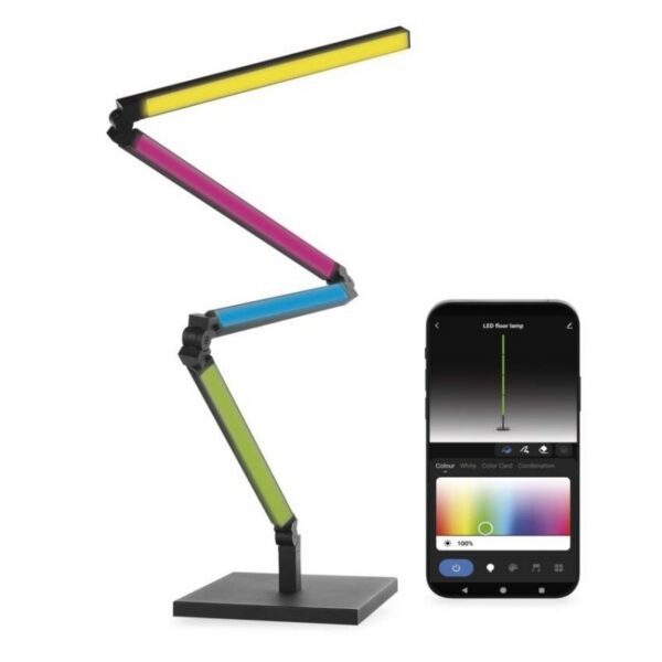 Inteligentná LED stojacia lampa GoSmart čierna
