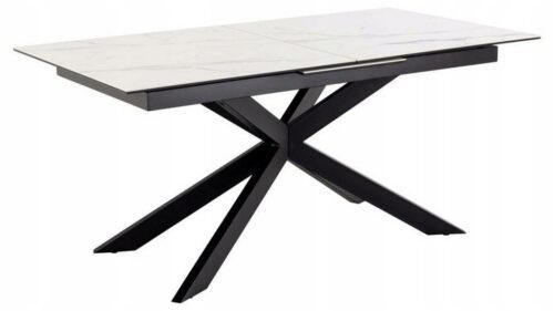 Jedálenský rozkladací stôl Irwine 168/210 cm biely mramor/čierny Jedálenský rozkladací stôl Irwine 168/210 cm biely mramor/čierny