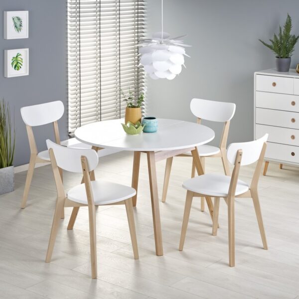 Jedálenský rozkladací stôl Ruden 102/142 cm biely