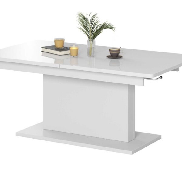 Jedálenský rozťahovací stôl Seti 126/167 cm biely