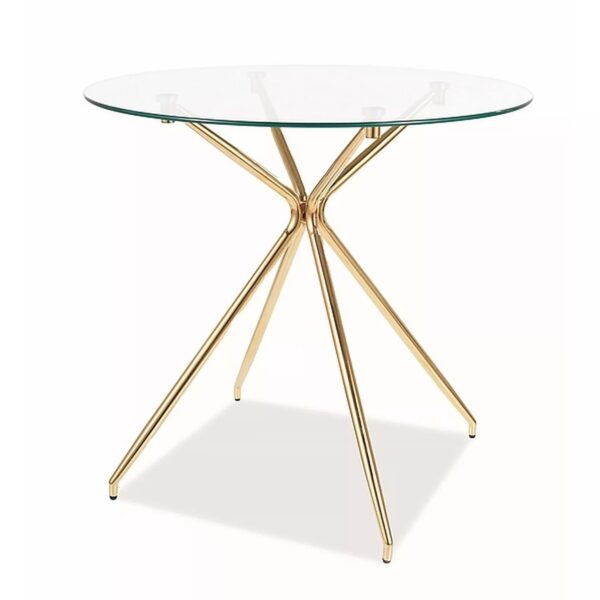 Jedálenský stôl Azalia 80 cm číry/zlatý