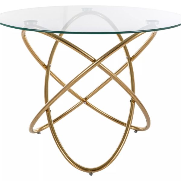 Jedálenský stôl Orbit 100 cm číry/zlatý