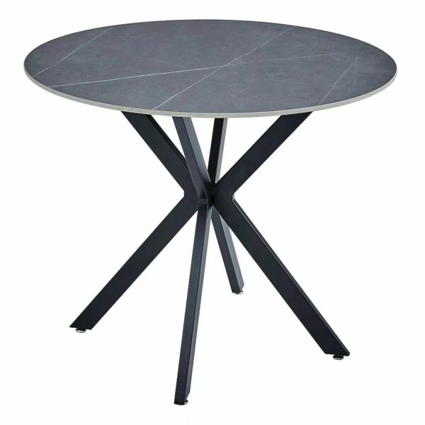 Jedálenský stôl Talia 90 cm keramika mramor/čierny