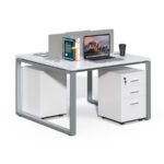 Kancelárska zostava 2 osoby Houseland Prime Max 01 120 cm biela