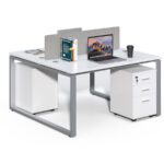 Kancelárska zostava 2 osoby Houseland Prime Max 01 140 cm biela