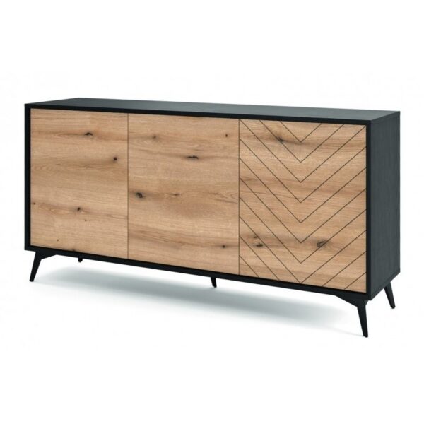 Komoda Diamant 154 cm dub/čierna