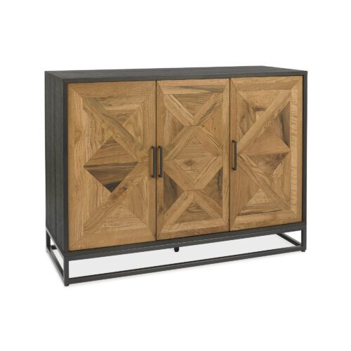 Komoda Indus 117 cm z masívu dub prírodný/grafit Komoda Indus 117 cm z masívu dub prírodný/grafit