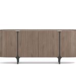 Komoda Sileno 200 cm ořech/černá