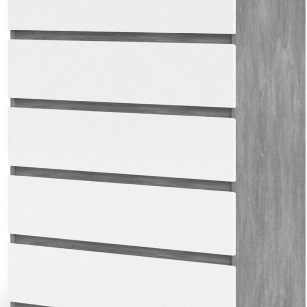 Komoda Simplicitous II betón/biela lesk