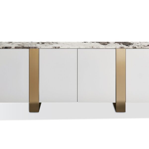 Komoda Stilig ST921 200 cm biela/zlatá/mramor