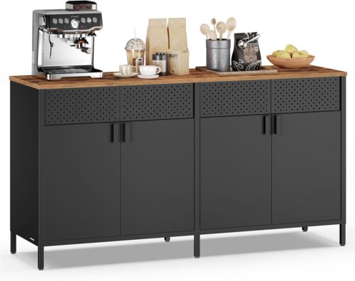 Komoda Vasagle Teduo 141 cm černá/hnědá Komoda Vasagle Teduo 141 cm černá/hnědá