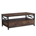 Konferenčný stolík Houseland Rustic hnedý/čierny